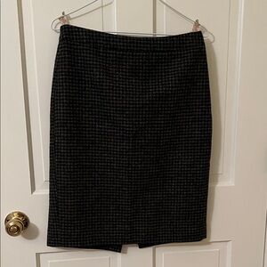 J Crew Black Gray Houndstooth Pencil Skirt 6P